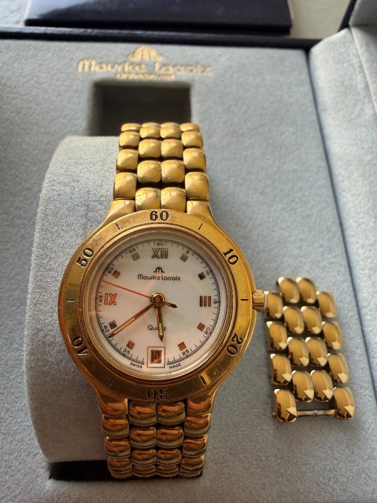 Maurice Lacroix Femme Full Set, Handtassen en Accessoires, Horloges | Dames, Staal, Gebruikt, Staal, Polshorloge