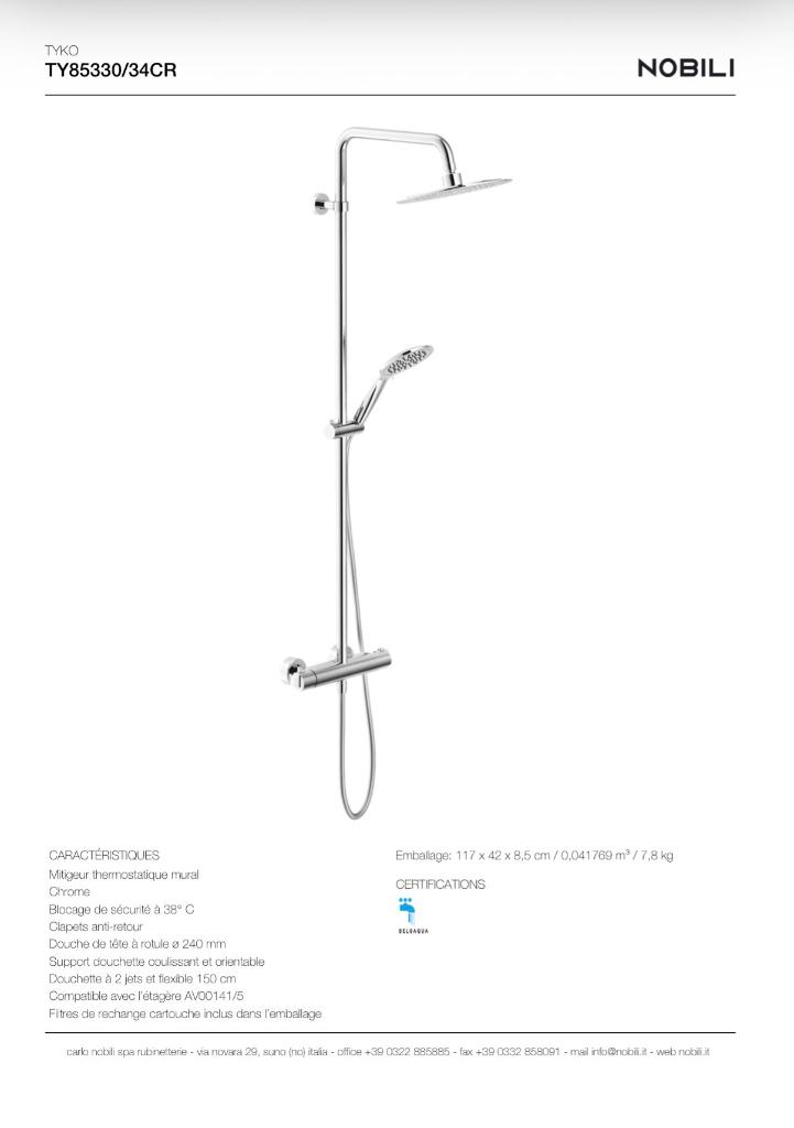 Colonne de douche, Bricolage & Construction, Enlèvement, Neuf, Chrome, Douche