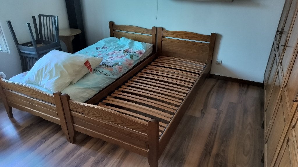 Deux lits simples, 90 cm, Une personne, Brun, Enlèvement