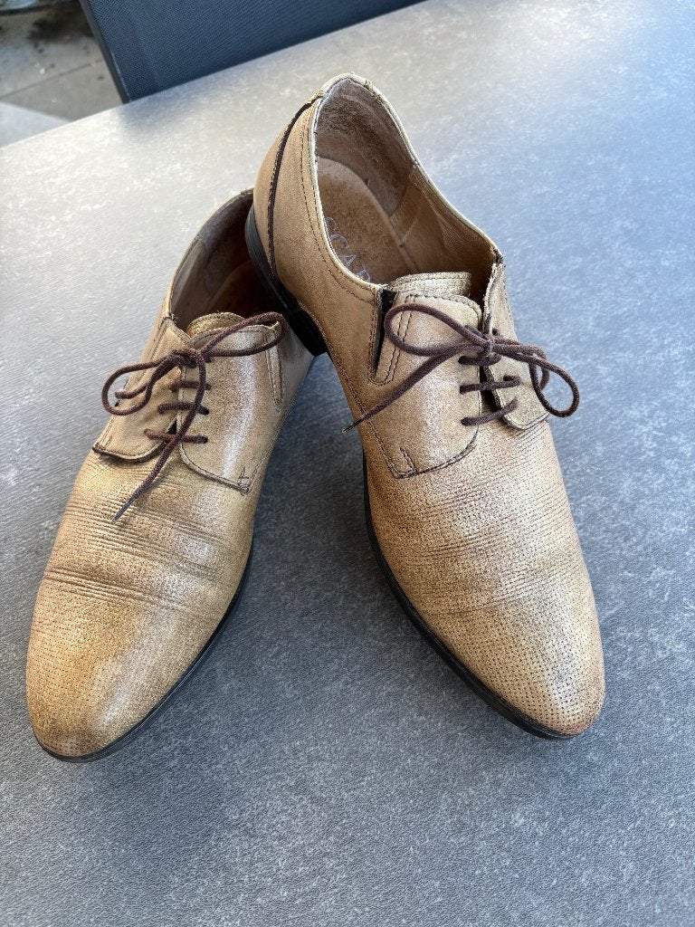 Beige fumee scapa schoenek, Ophalen, Overige kleuren, Zo goed als nieuw, Veterschoenen