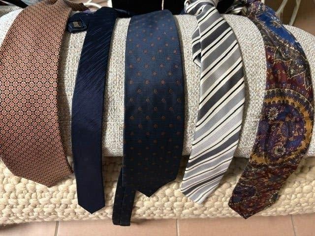 5 zijden stropdassen vintage, Kleding | Heren, Stropdassen, Ophalen of Verzenden, Zo goed als nieuw