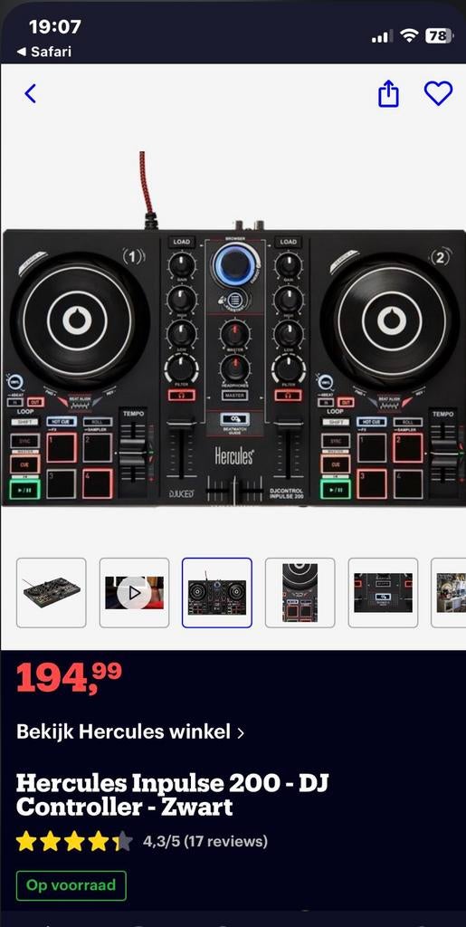 Mengpaneel dj hercules inpulse, Muziek en Instrumenten, Ophalen, Zo goed als nieuw