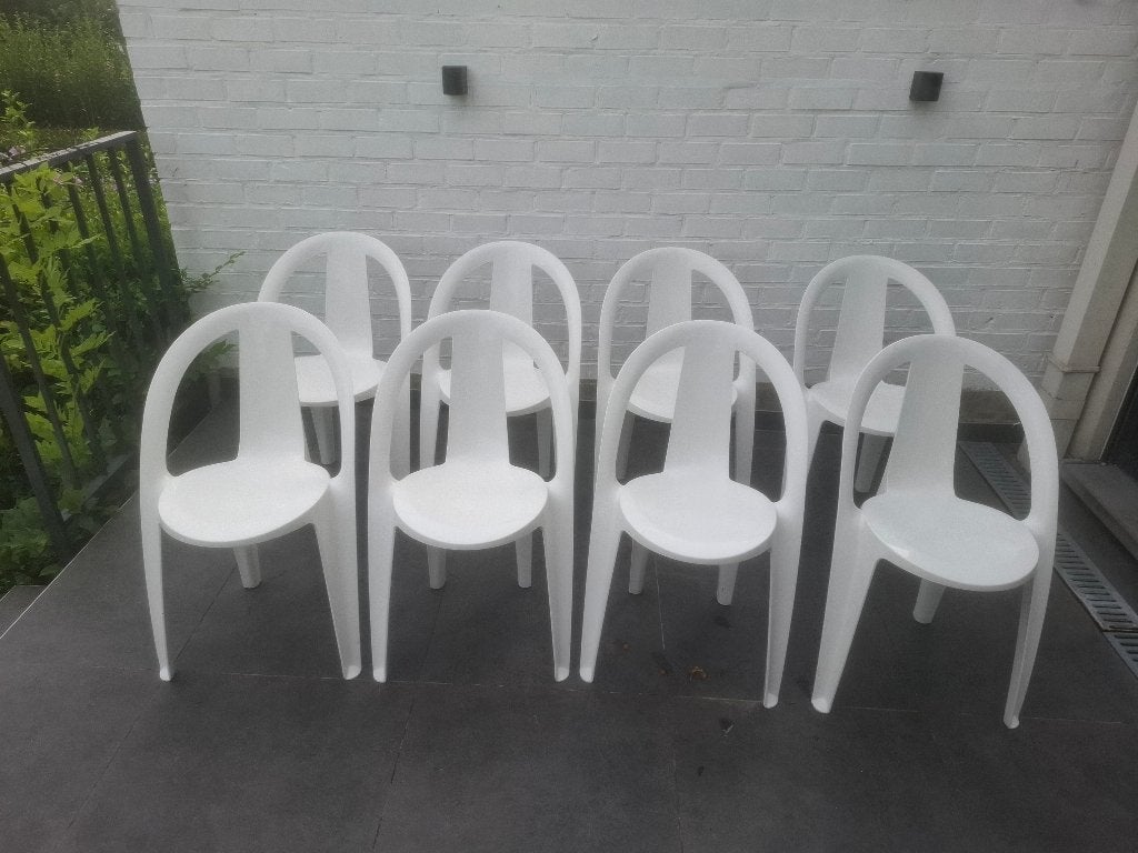 Lot de 8 chaises de jardin empilabes, Enlèvement, Utilisé, Plastique, Empilable