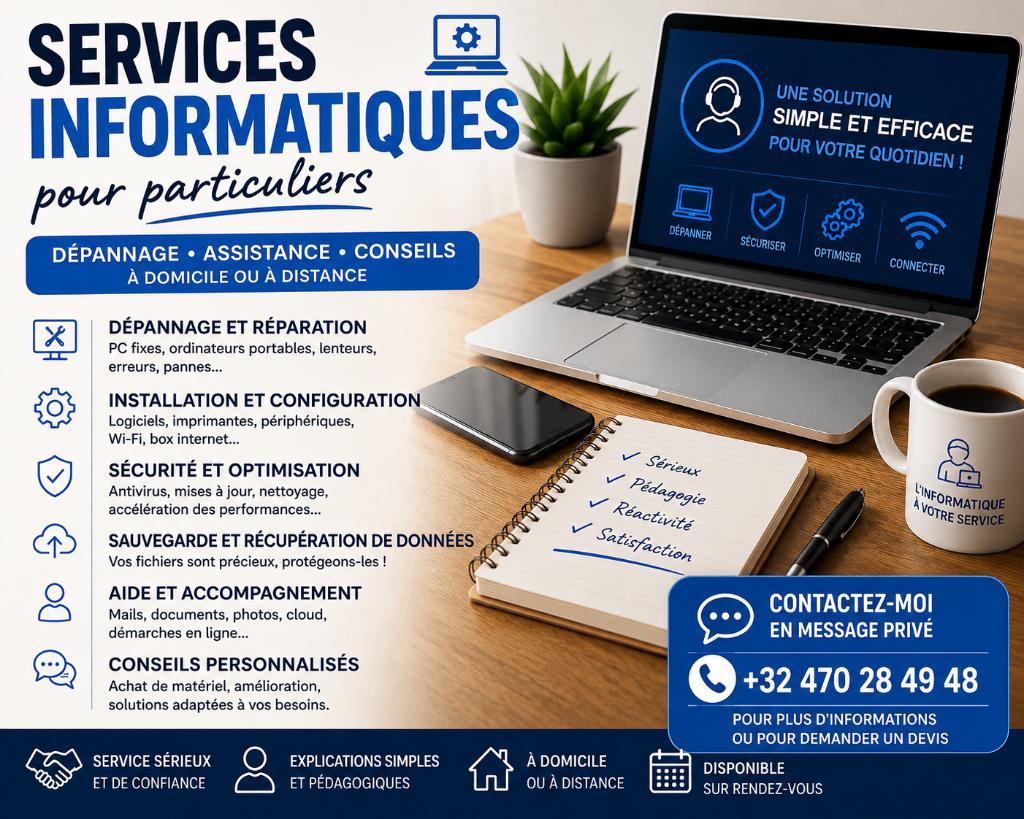Services informatiques pour particuliers, Enlèvement ou Envoi, Neuf