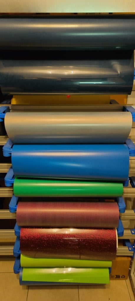Rek voor en met vinylrollen (ongeveer 25 rollen), Enlèvement ou Envoi, Comme neuf