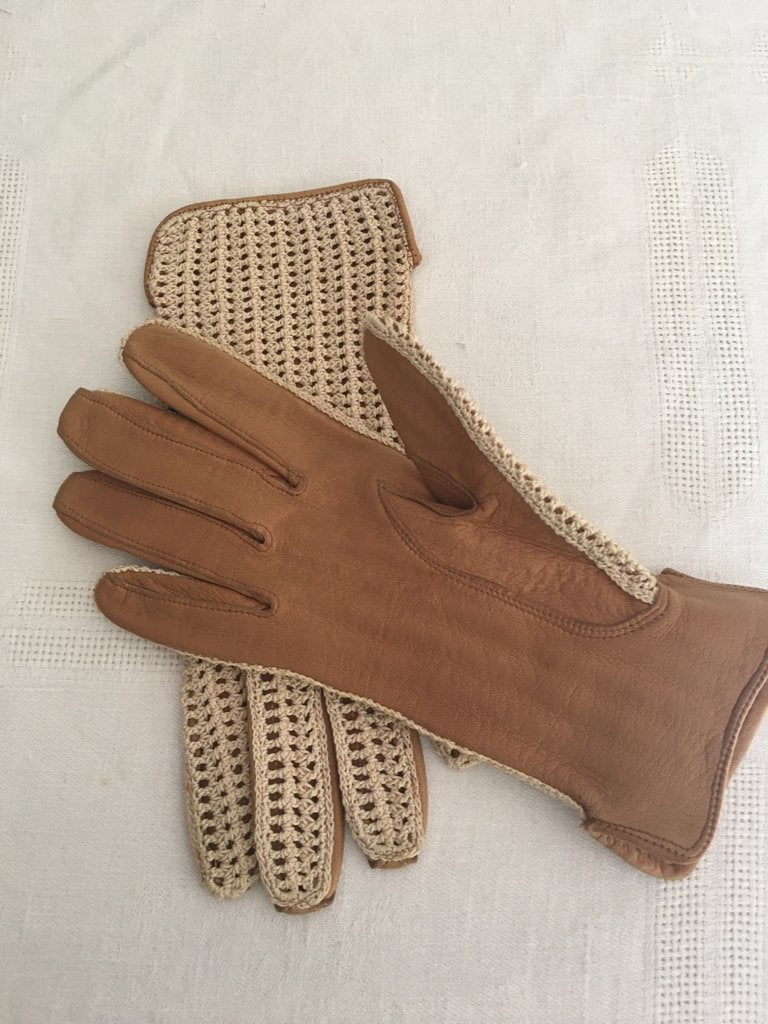 Nieuwe, lederen vintage dames handschoenen, maat 6,5, Ophalen of Verzenden, Nieuw, Handschoenen