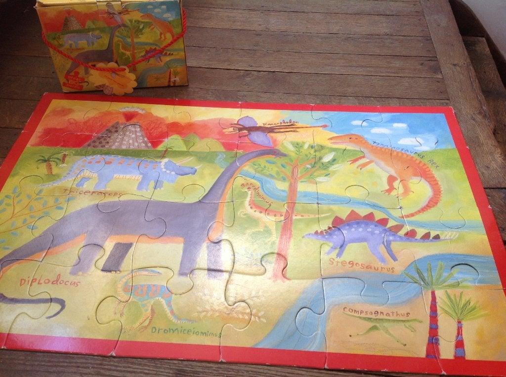 Puzzle Dinosaures 24 pièces (floor puzzle), Enlèvement, 10 à 50 pièces, Utilisé