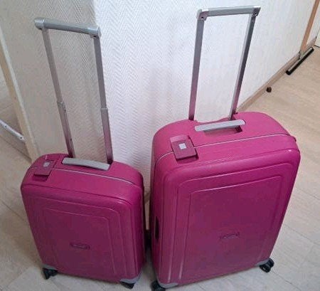 Samsonite 2 valises 62 cm moyenne et petite 50 cm trolley, Plastique dur, Comme neuf, Enlèvement, 60 à 70 cm