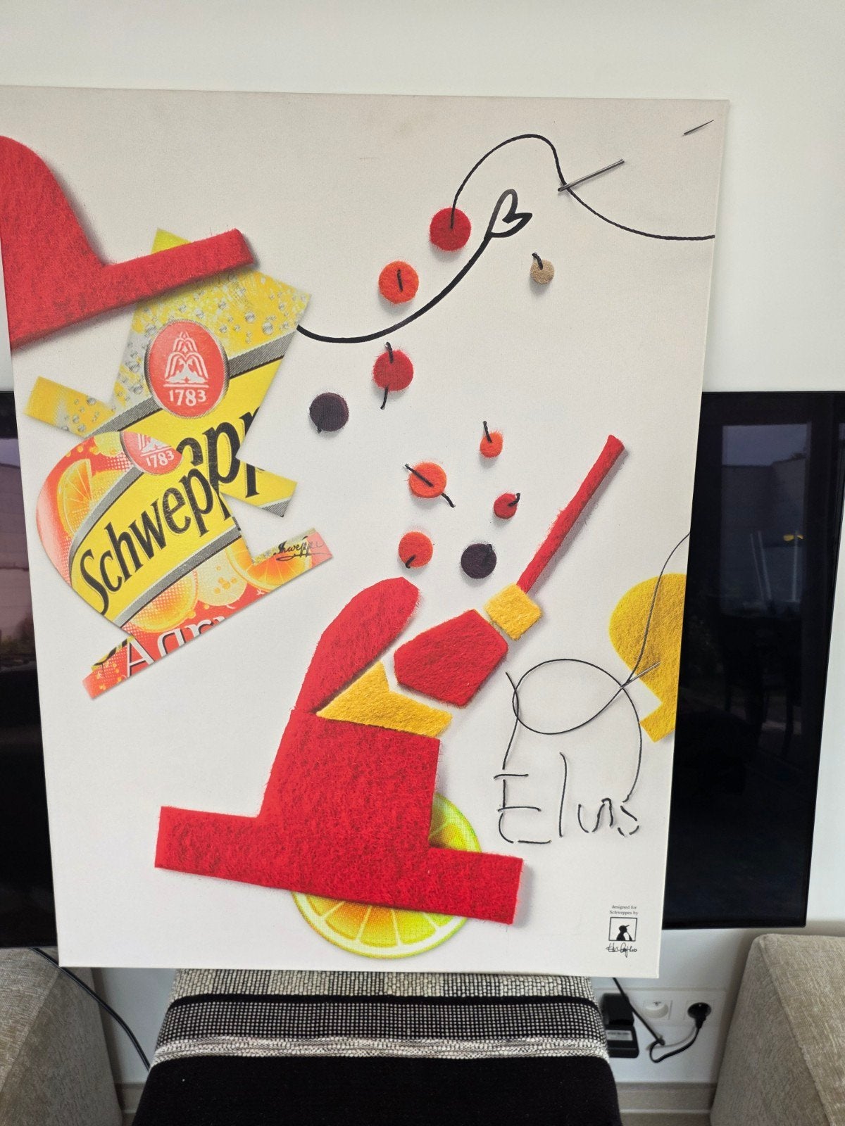 Canvas Schweppes Tonic ., Ophalen, Overige typen, Zo goed als nieuw, 75 tot 100 cm