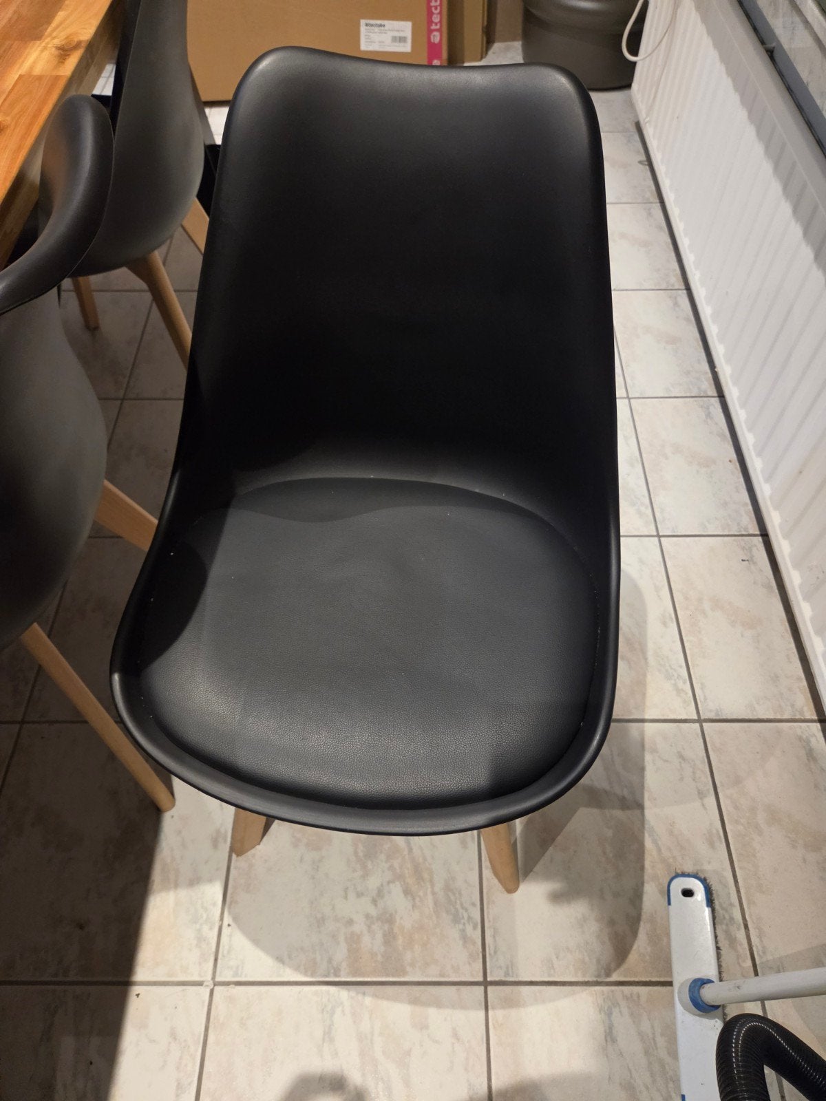 6 stoelen met leder zitkussen, Maison & Meubles, Comme neuf, Enlèvement, Cinq, Six Chaises ou plus, Cuir