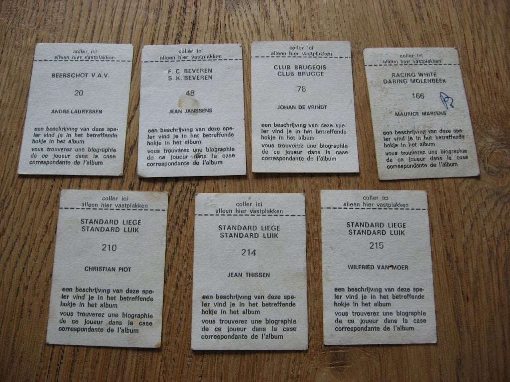 Vintage Vanderhout Chromos Kaartjes 1973-74 Voetbal, Ophalen of Verzenden, Nieuw, Meerdere plaatjes