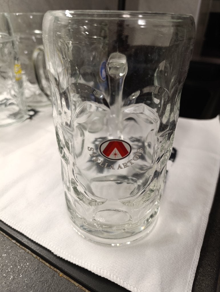 Stella Artois 1L Vintage 1950 — Années 1970, Collections, Envoi, Utilisé, Verre à bière