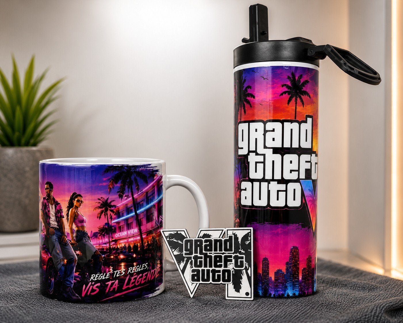 gourde + mug et porte clé GTA 6, Enlèvement, Neuf