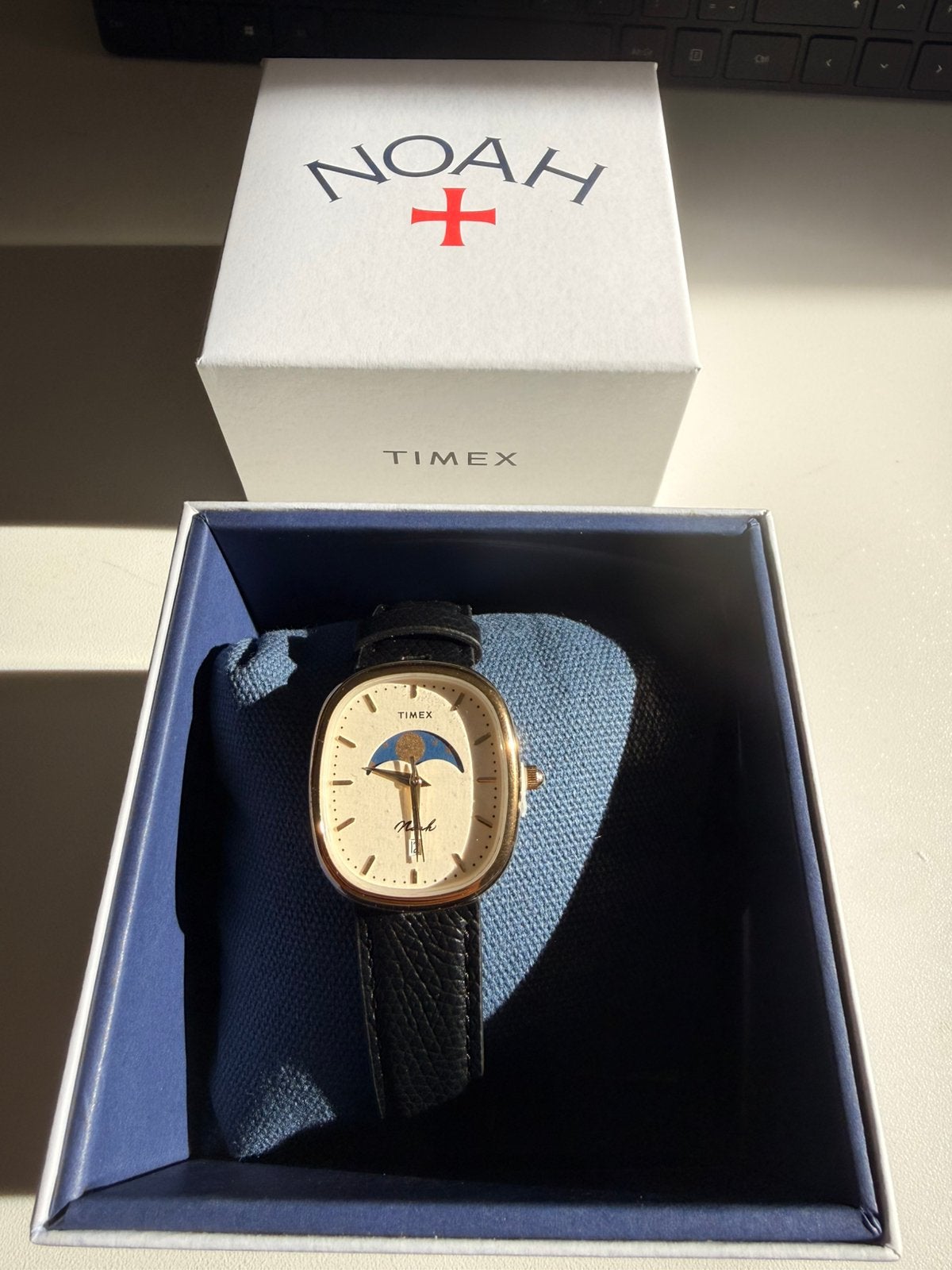 Montre ovale à phases de lune Noah x Timex, Autres marques, Cuir, Acier, Enlèvement