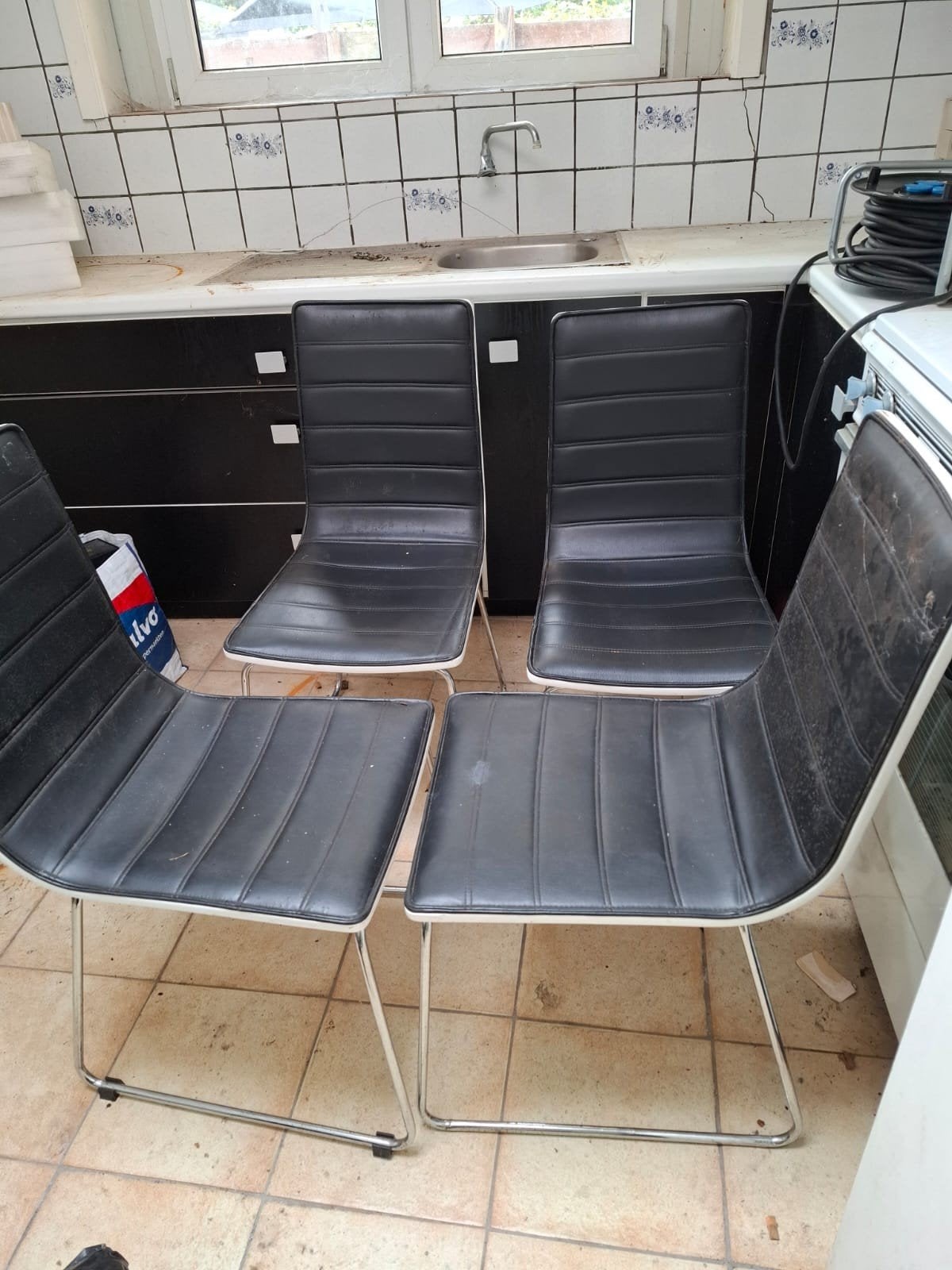 4 keukenstoelen, Ophalen, Wit
