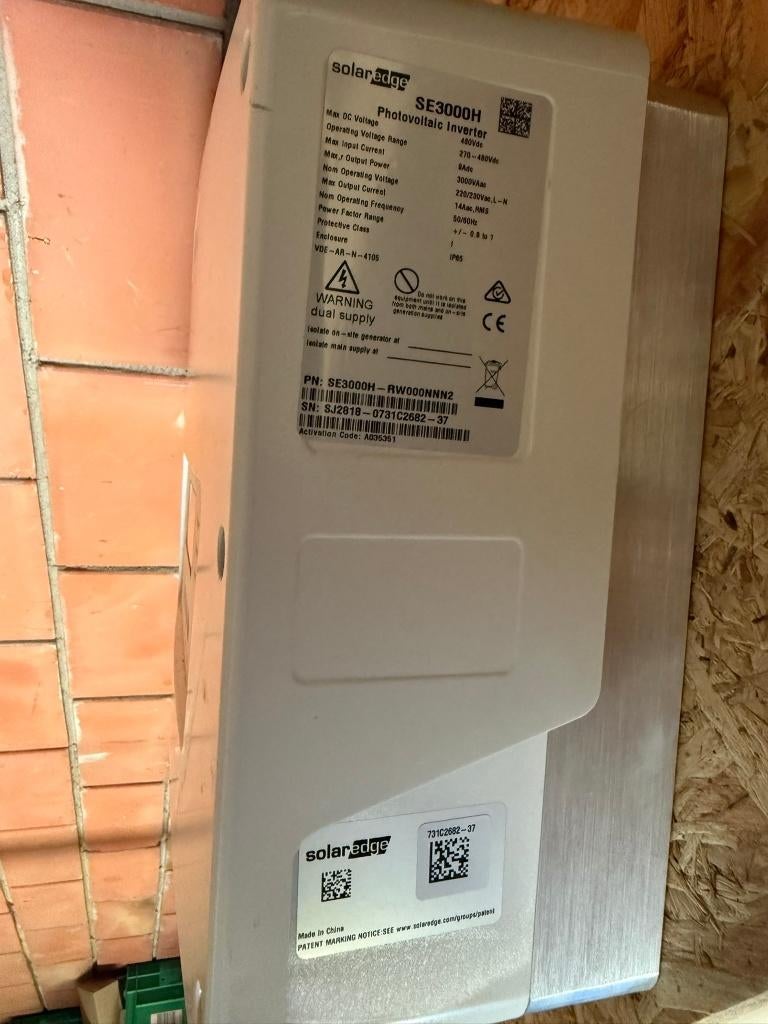 Solaredge SE3000H, Ophalen, Gebruikt