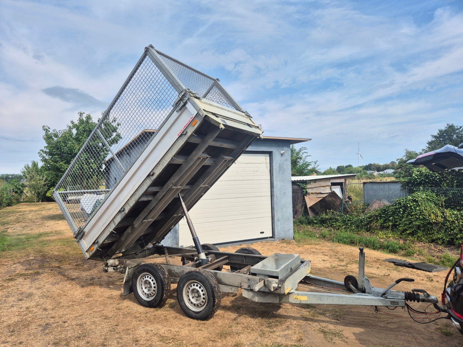 Saris elektrische 3 kanten kipper 2700kg, Auto diversen, Aanhangers en Bagagewagens, Ophalen