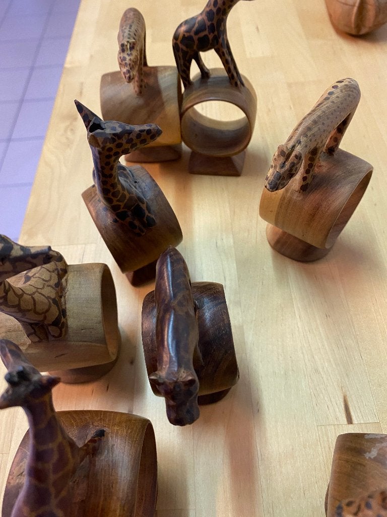 Keniaanse houten servietteringen, Huis en Inrichting, Ophalen, Handgemaakt, Hout