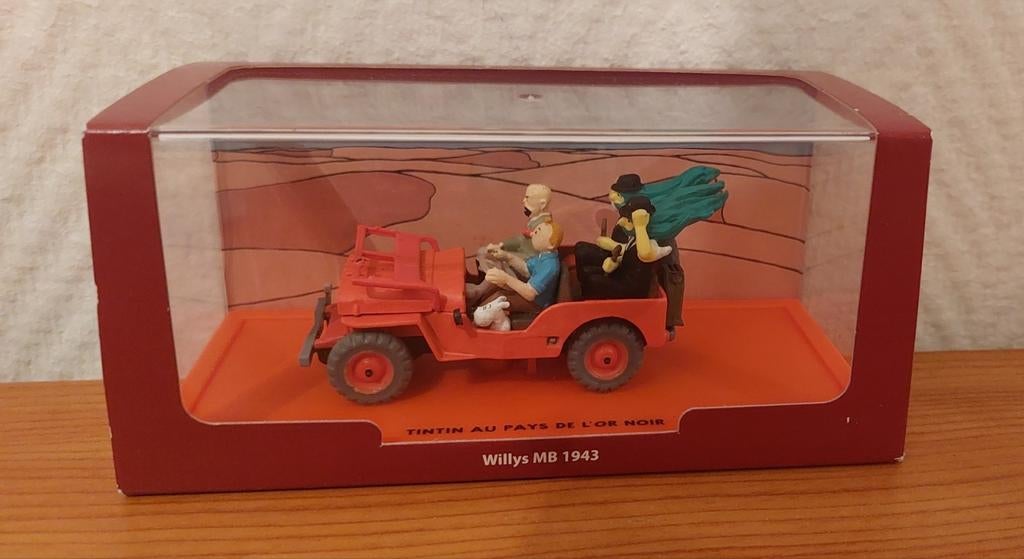 TINTIN Hergé auto 1/43 'Willys MB 1943' het zwarte goud 💫, Ophalen, Kuifje, Zo goed als nieuw, Beeldje of Figuurtje