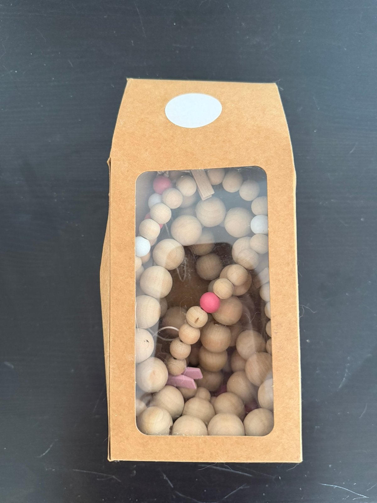 Guirlande de perles en bois, Enlèvement ou Envoi, Comme neuf, Rose
