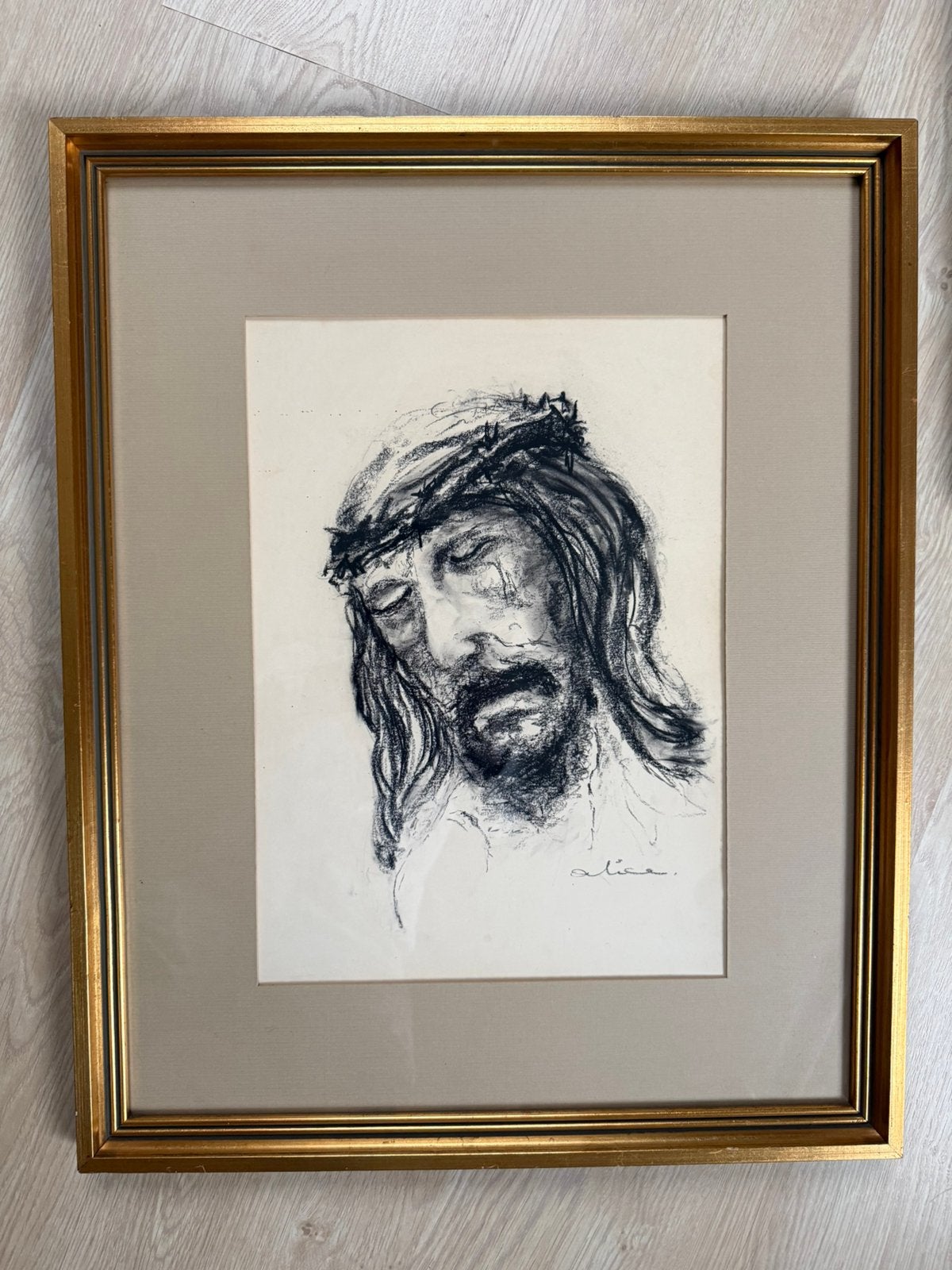 Houtskooltekening lijdende Christus, Enlèvement