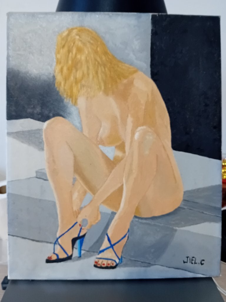 Tableau, Portrait ou Personnes, Enlèvement ou Envoi, Peinture à l'huile, Signé