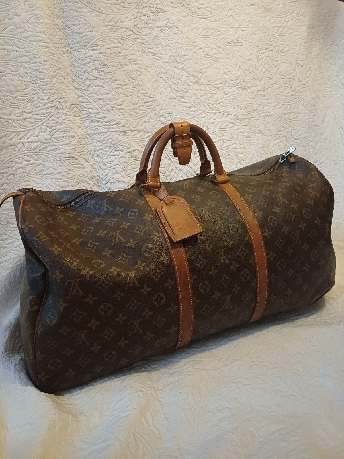 Louis vuitton keepall 60 centimètres, Enlèvement ou Envoi, Utilisé, Brun, 60 à 80 cm