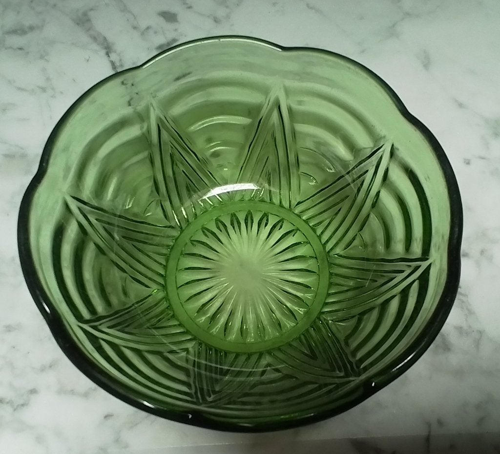 Groen persglas schaaltje ' Belgique', Ophalen of Verzenden