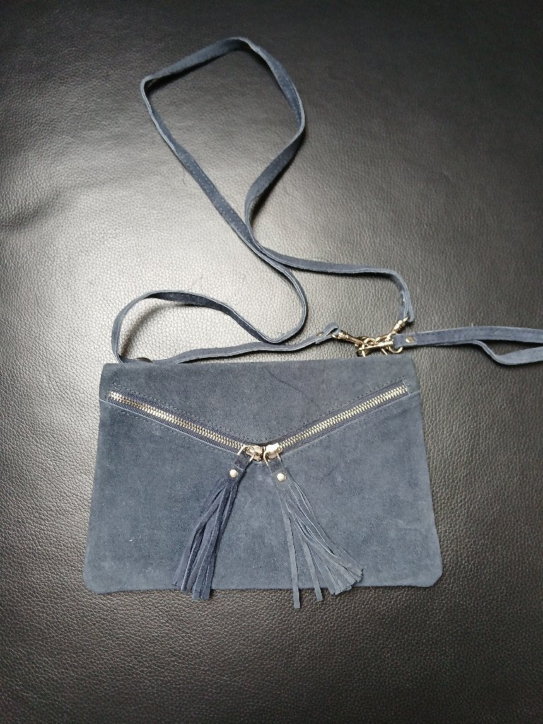 Schoudertas dames daim nieuw!, Overige merken, Blauw, Nieuw, Ophalen of Verzenden