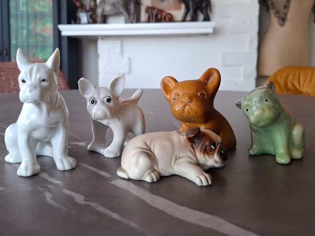 Lot van 5 bulldog beeldjes, Verzamelen, Beelden en Beeldjes, Ophalen of Verzenden, Gebruikt, Dier