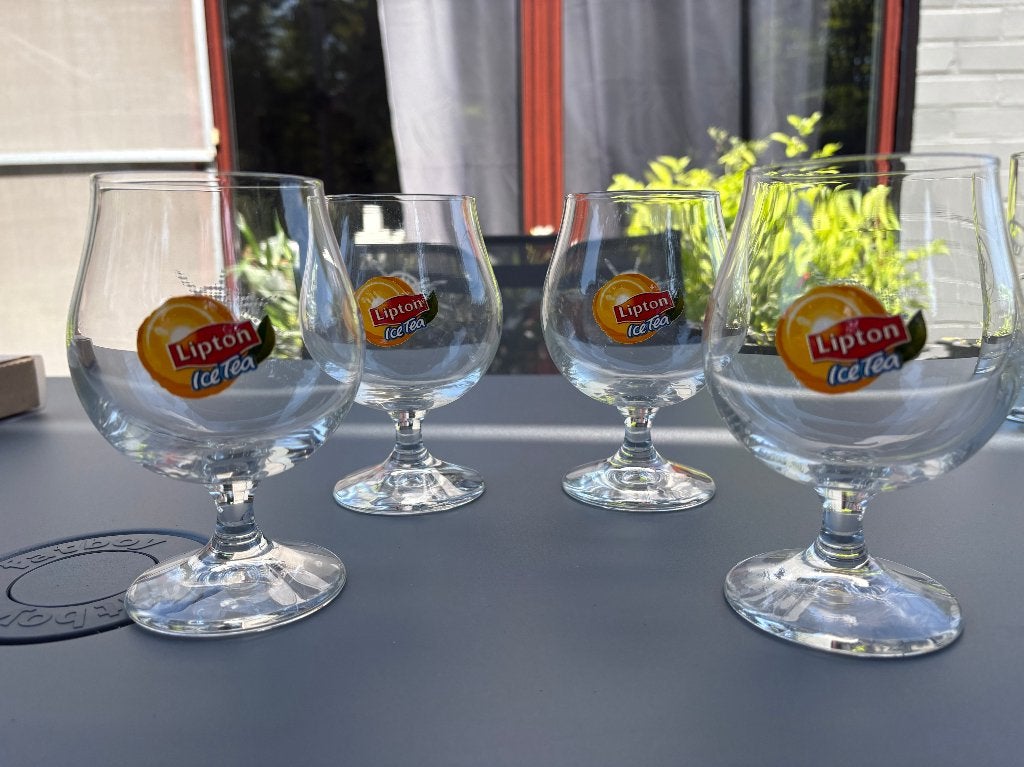 4 Ice Tea Glazen, Verzamelen, Ophalen of Verzenden, Nieuw, Frisdrankglas