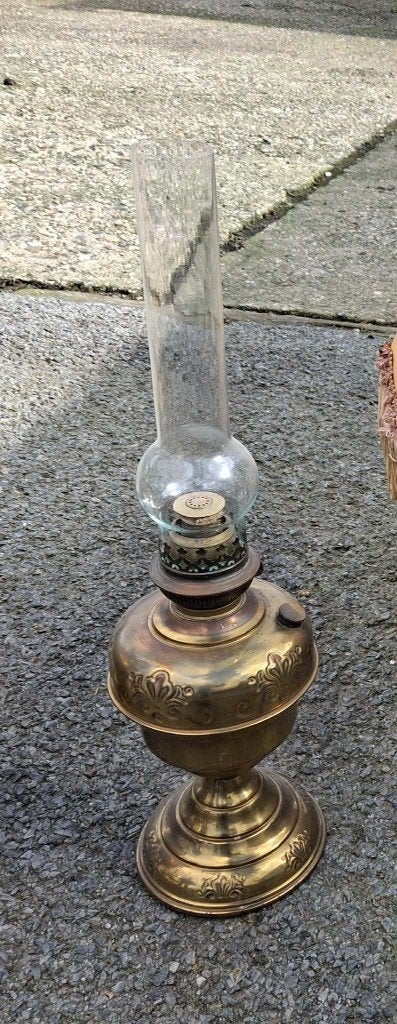 oude koperen olielamp, Ophalen, Koper