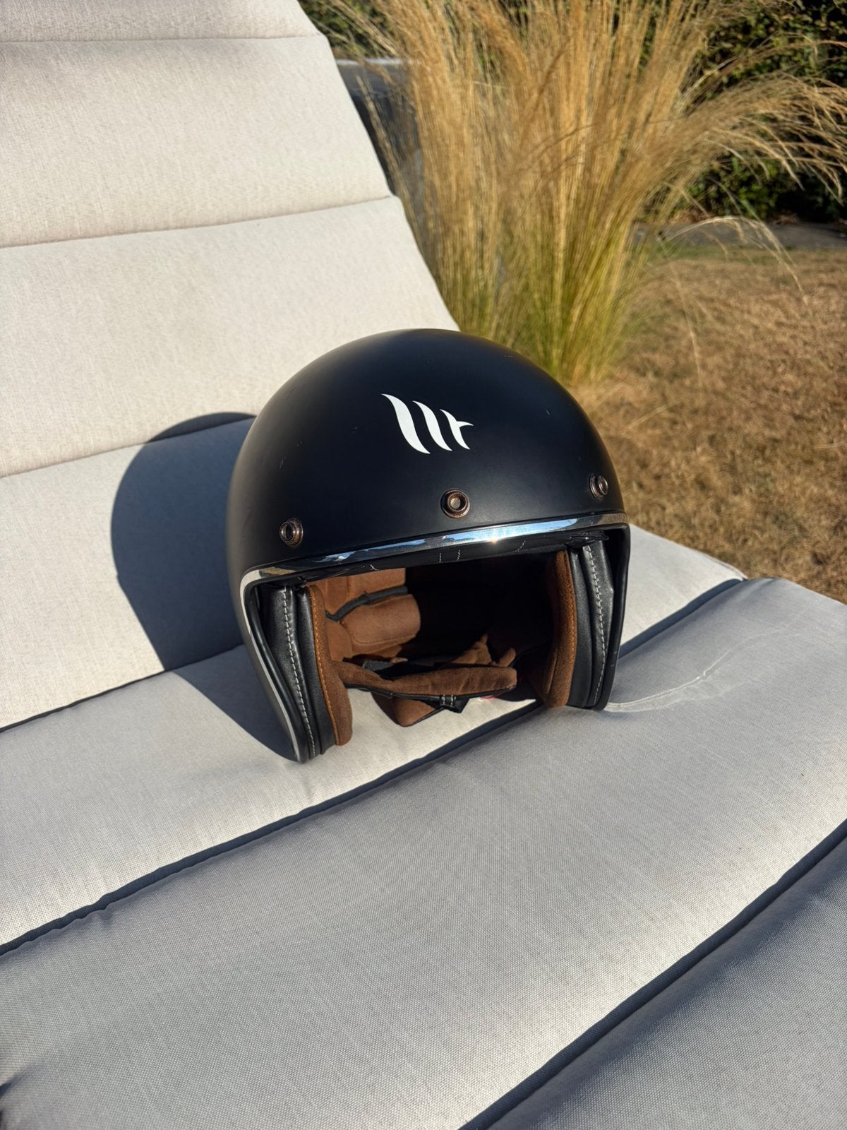 Halfopen brommer helm met hoes, Fietsen en Brommers, Ophalen, Zo goed als nieuw, Medium