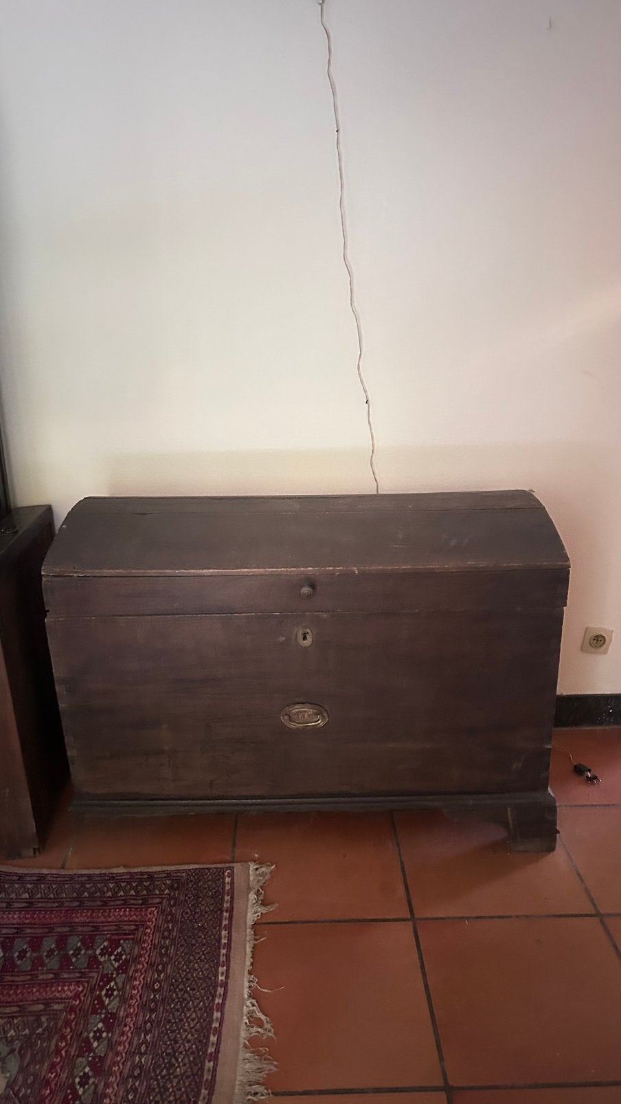 Oude houten dekenkist / opbergkist met slot, Ophalen, Zo goed als nieuw