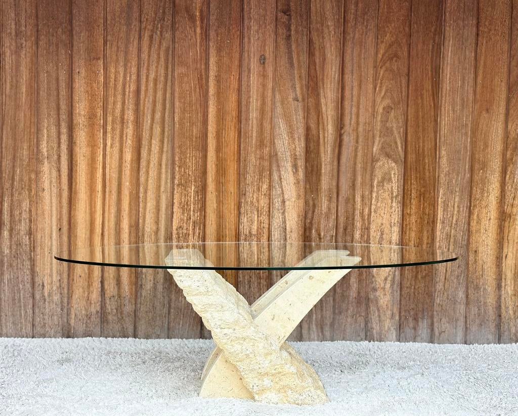 Vintage mactanstone coffeetable 1980s, Antiquités & Art, Enlèvement