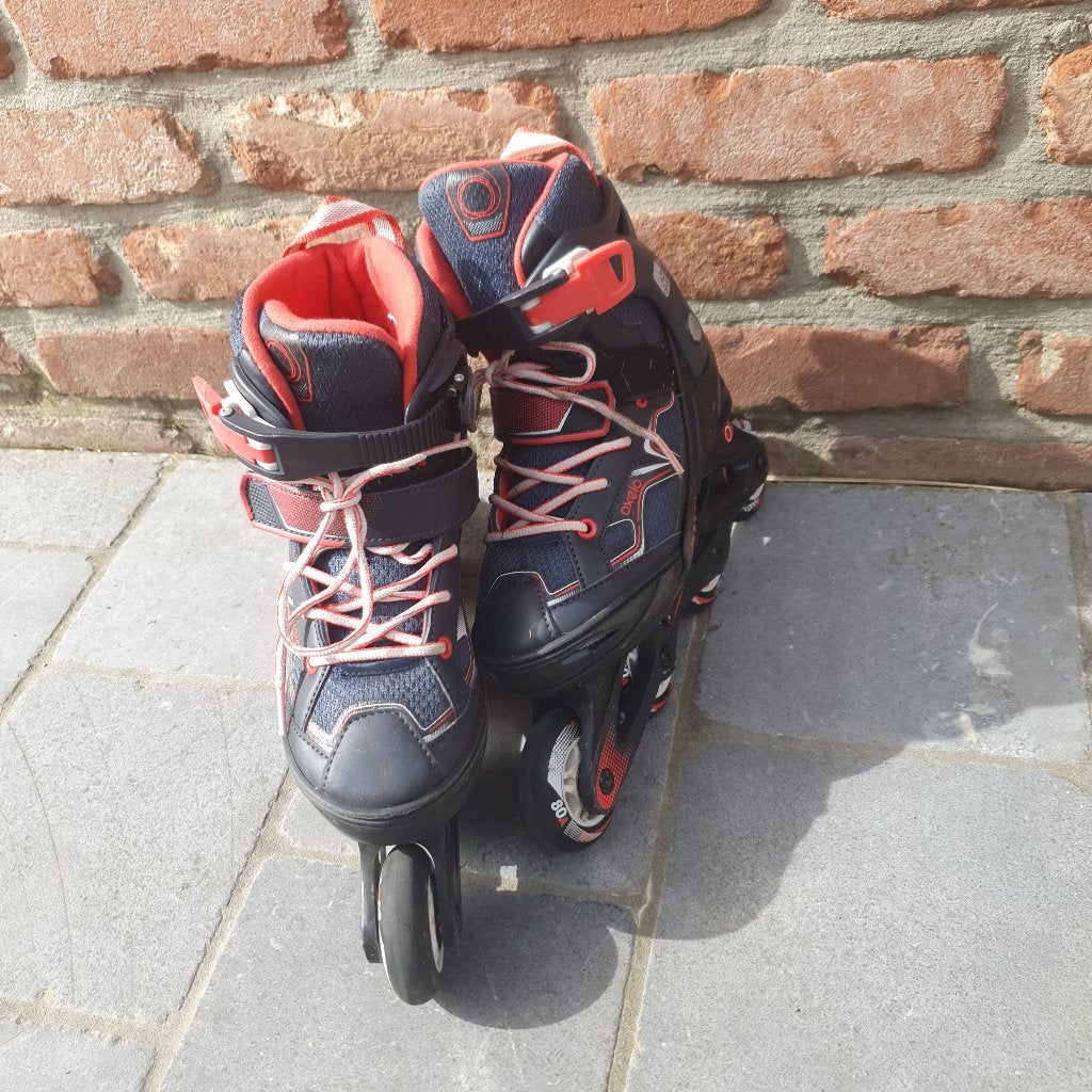 Skeelers maat 35-38 incl. complete bescherming, Sports & Fitness, Patins à roulettes alignées, Comme neuf, Rollers 4 roues en ligne
