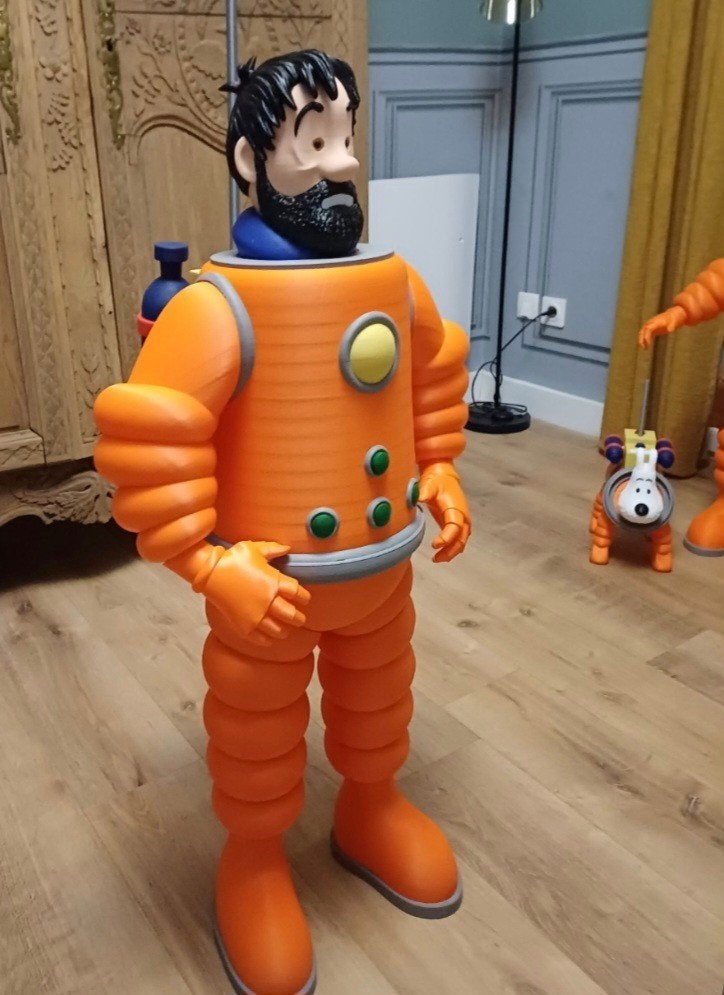 Schelvis-kosmonaut van een meter, handgeschilderd, Verzamelen, Beelden en Beeldjes, Nieuw, Overige typen, Ophalen of Verzenden