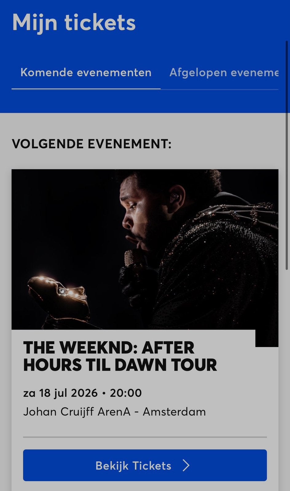 18/07 Theweeknd after hours til dawn tour Johan Cruijf arena, Tickets en Kaartjes, Twee personen, Juli