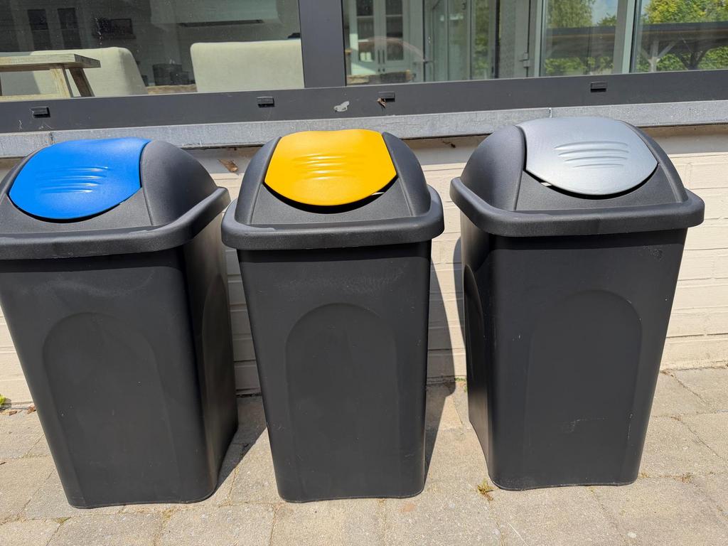 3 vuilbakken/prullenbakken 60L, Enlèvement, Comme neuf