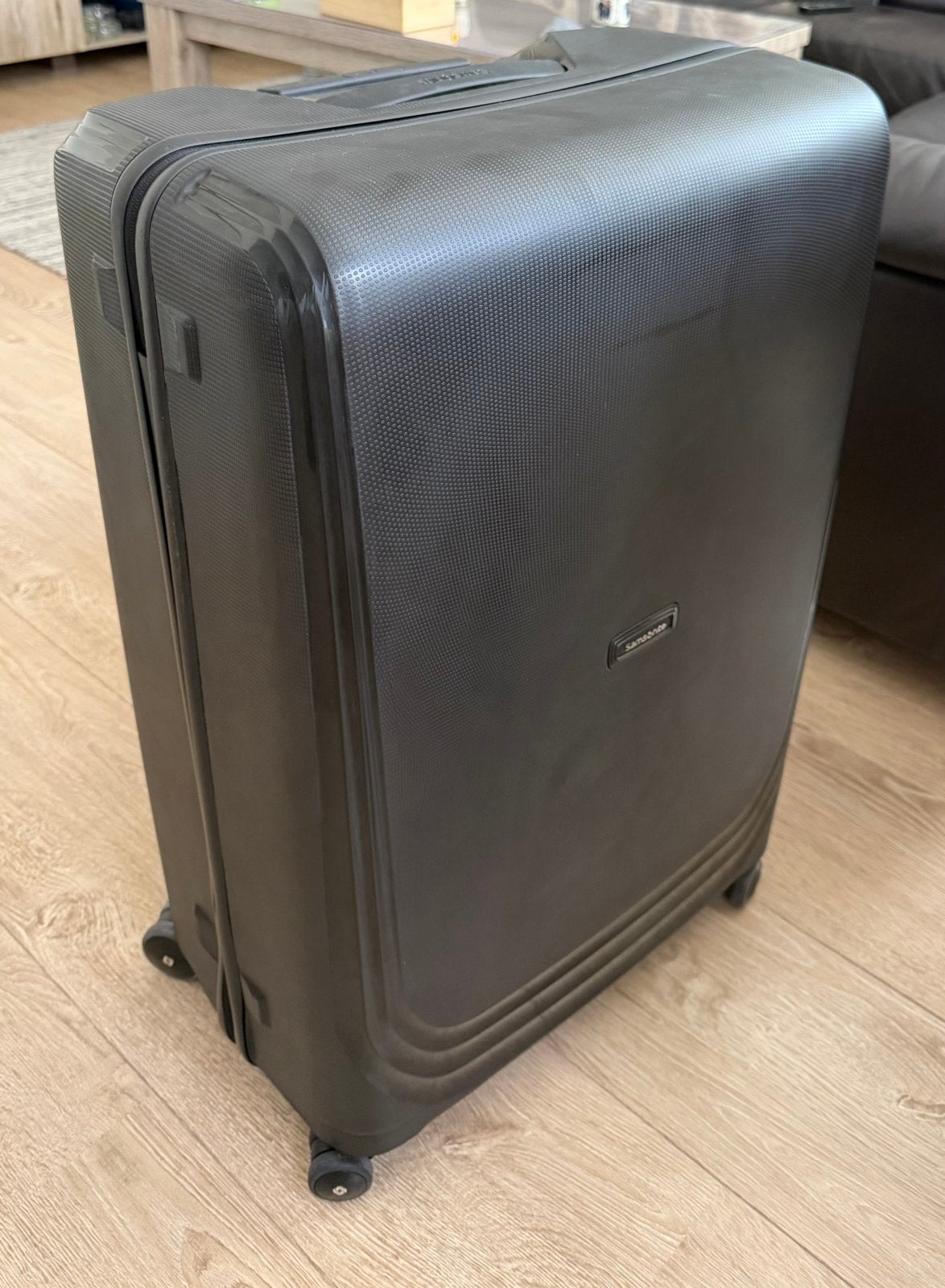 Valise New Samsonite Spinner noire métallisée 75/50/30 cm, Enlèvement, Neuf, 70 cm ou plus, 45 à 55 cm