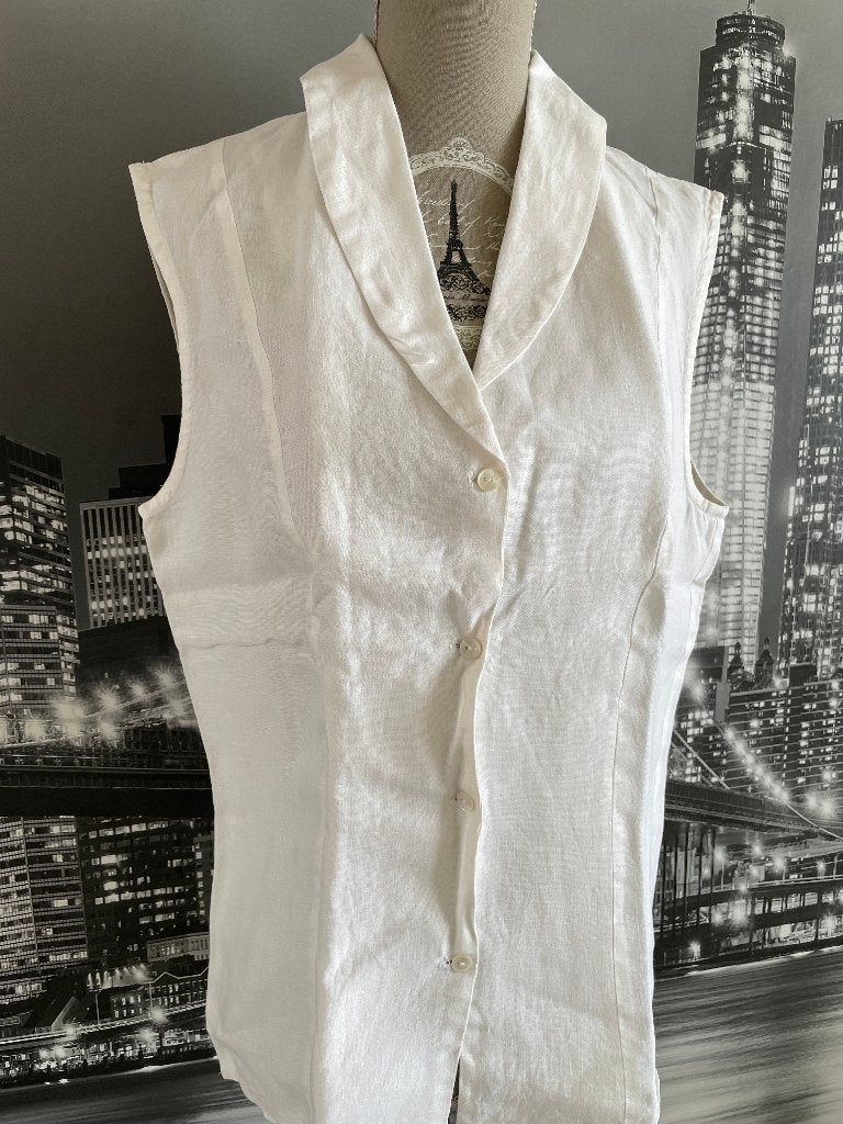 mouwloze witte blouse - merk Caroline Biss - 40, Kleding | Dames, Maat 38/40 (M), Verzenden, Wit, Zo goed als nieuw
