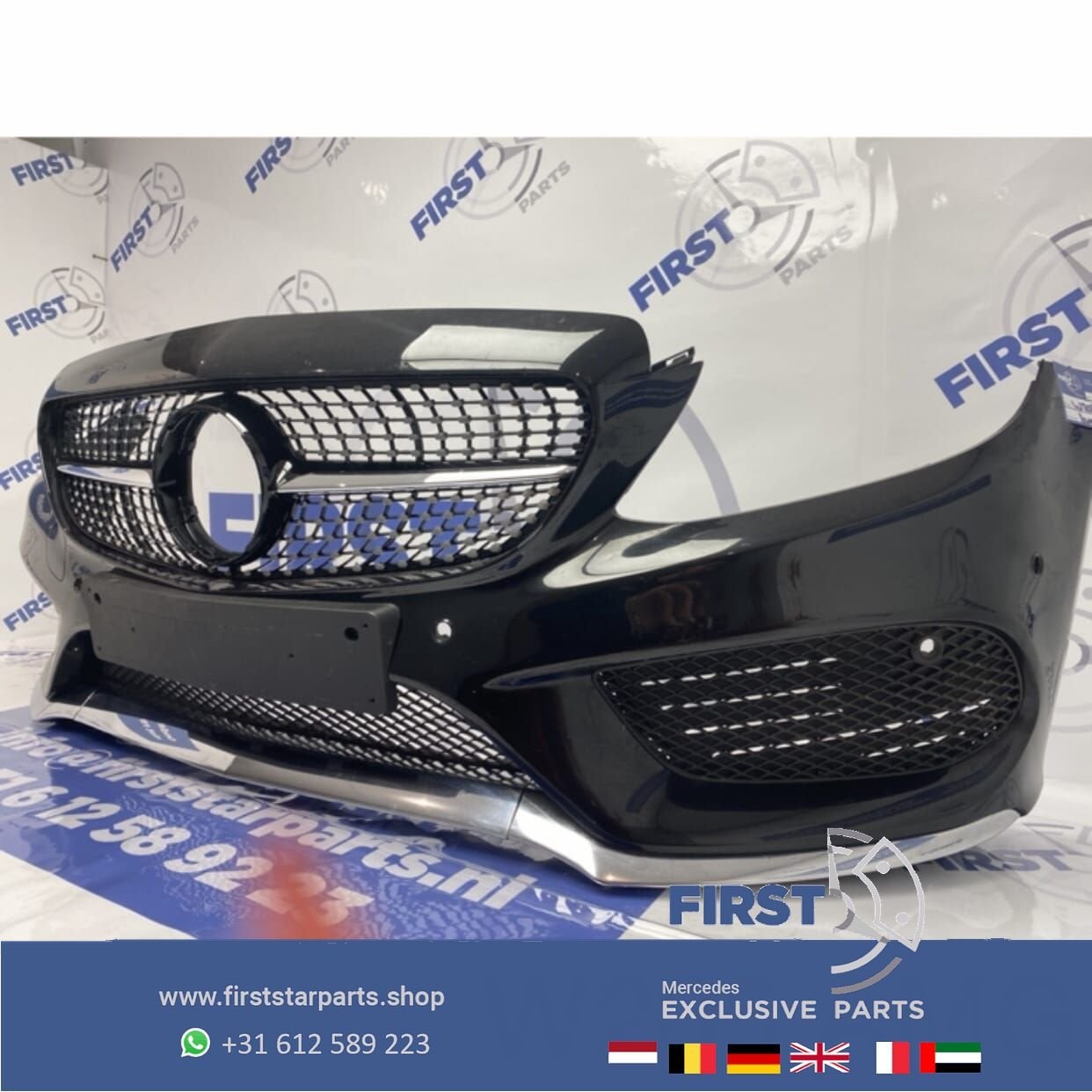 W205 C43 AMG Voorbumper COMPLEET Mercedes C Klasse 43 bumper, Utilisé, -, Avant, -