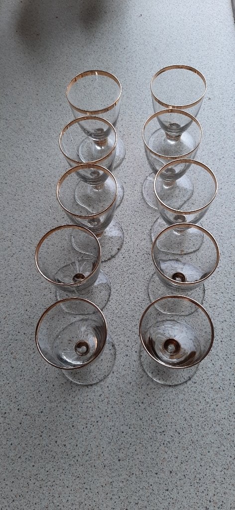 10 oude likeurglazen, Ophalen, Zo goed als nieuw, Borrel- of Shotglas