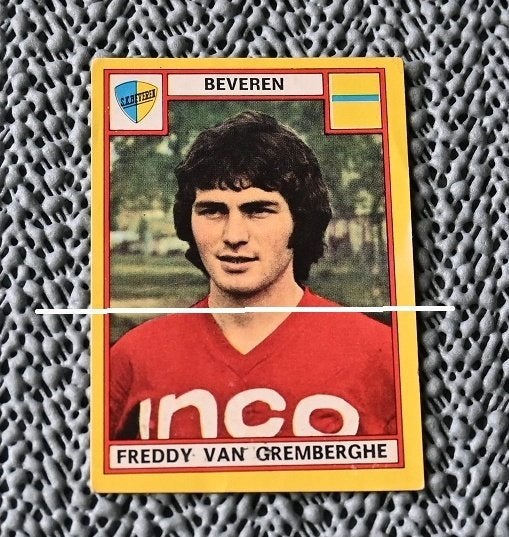 Panini Football 75 / SK Beveren / Freddy Van Gremberghe, Verzamelen, Verzenden, Gebruikt, Poster, Plaatje of Sticker