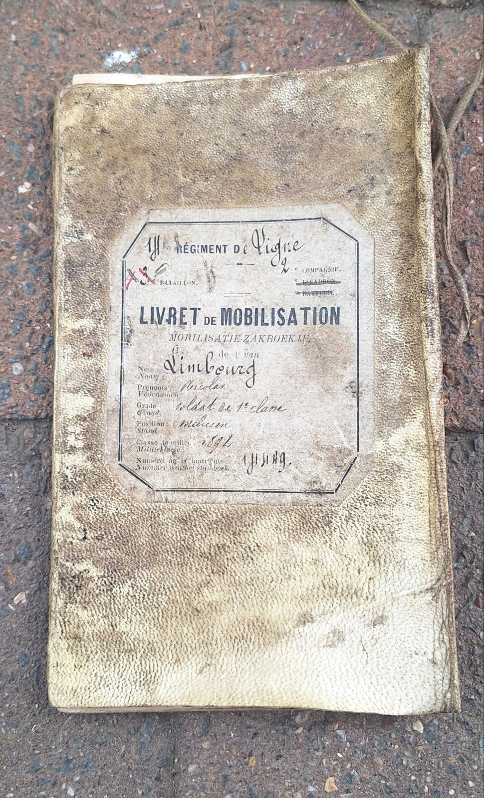 Livret de mobilisation ABBL Rgt Ligne, Enlèvement