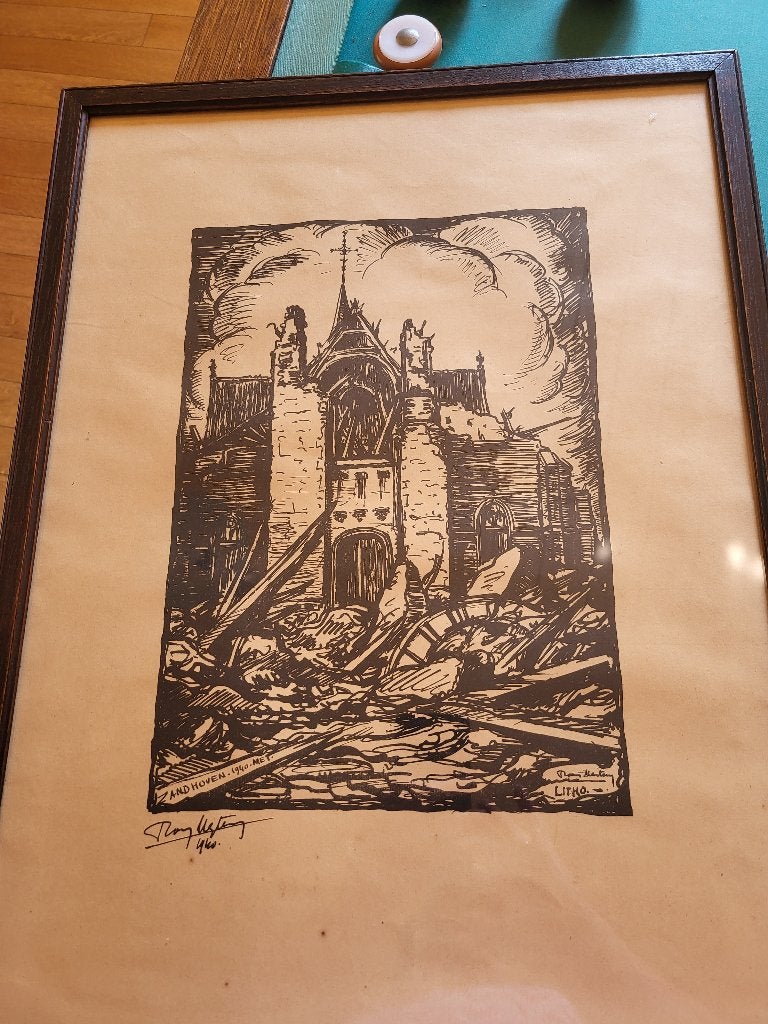 3 houten kaders (litho), Ophalen