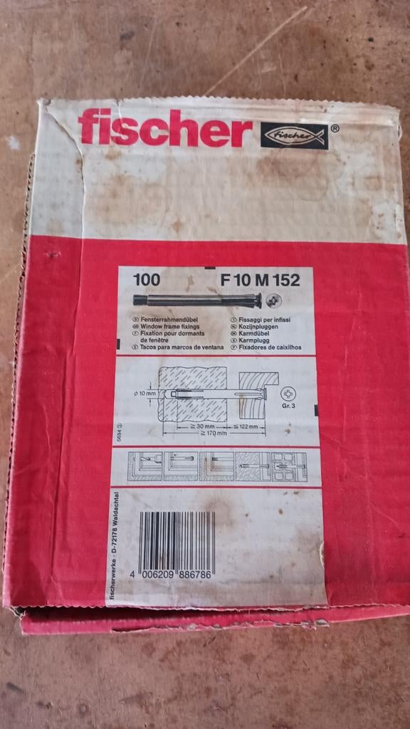 BOUCHON À CADRE MÉTALLIQUE FISCHER F10M152 SPOT PRICE, Enlèvement