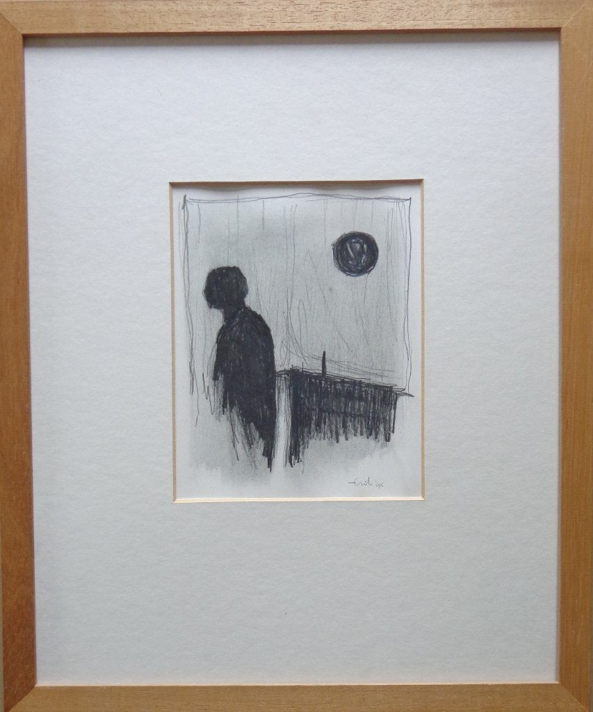 ERIK / FIGUUR / ORIGINEEL WERK / 43x36cm / KADER / SIG, Antiquités & Art, Enlèvement ou Envoi, Dessin, Dessin au crayon, Fait main