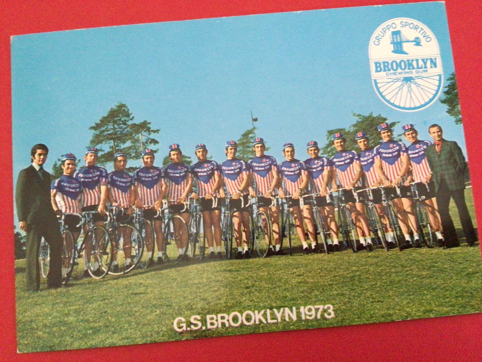 wielerkaart 1973 team brooklyn roger de vlaeminck  sercu, Verzenden, Zo goed als nieuw