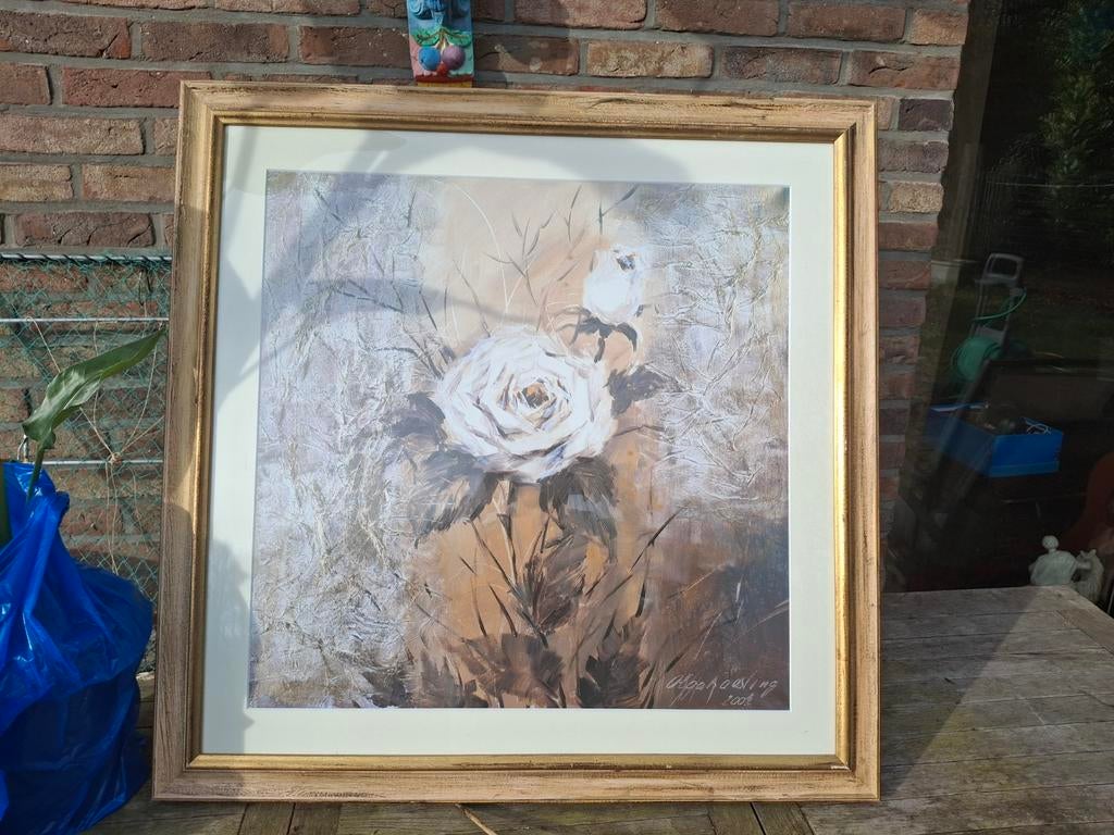 Witte roos ,zeer mooi en elegant afgewerkt, Antiek en Kunst, Ophalen